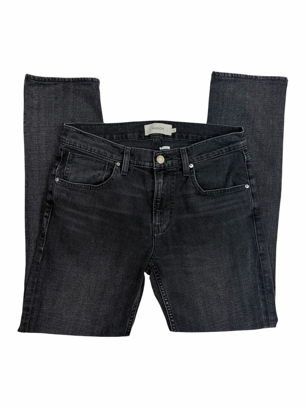 Hudson Blake Slim Straight Jeans Men’s 32 Caviar Dark Wash Black Denim